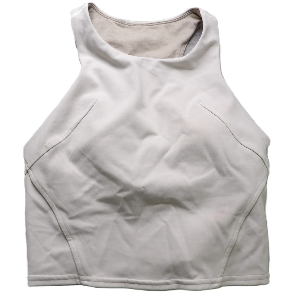 Lululemon Align Tank Top Women S Gray Cropped High Neck BuiltIn Bra Athletic Gym
